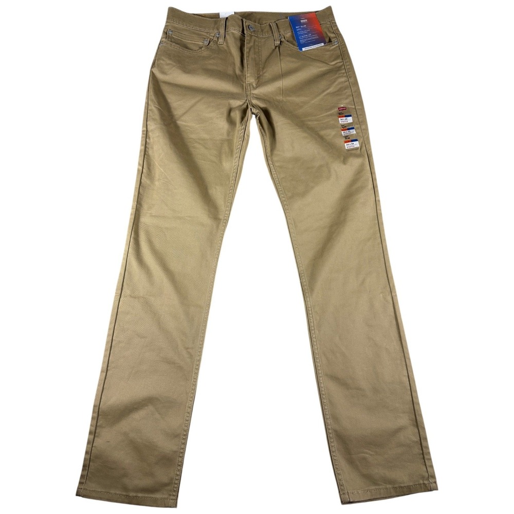 Levi's 511 Slim Pants Mens 34x34 Tan Khaki NWT Premium Stretch Workwear Casual